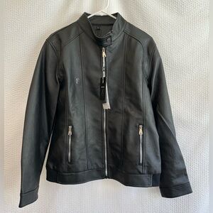 Ferrari F Collection Men’s Black Faux Leather Jacket Size: Large NWT